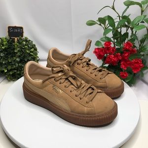 Beige Suede Puma Sneakers